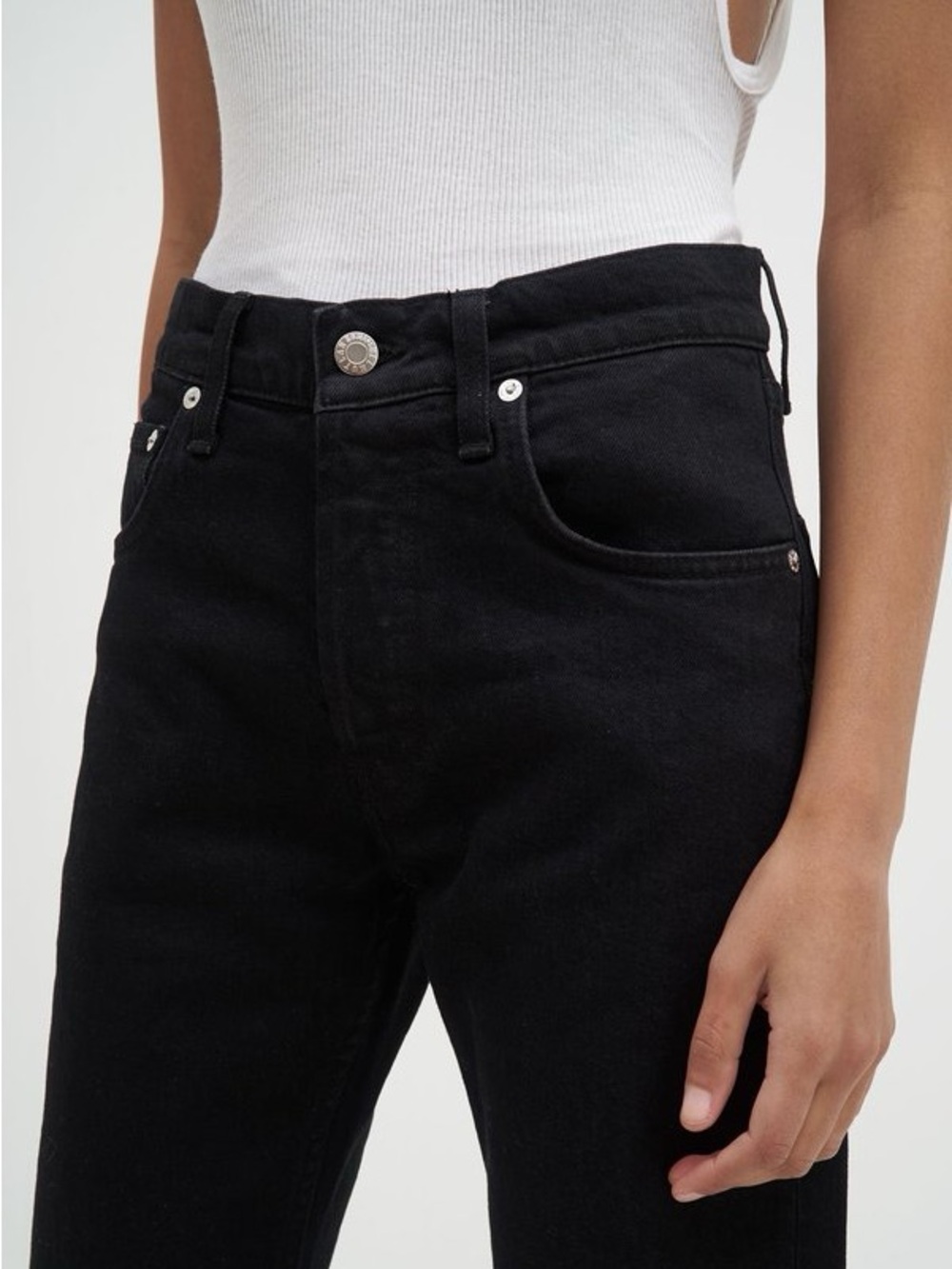 Helmut Lang Black High-Rise Straight-Leg Jeans